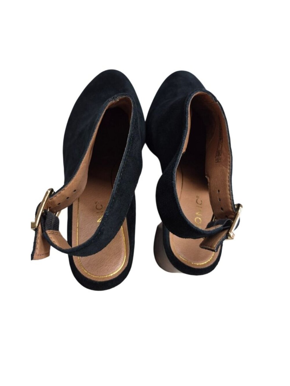 Vionic Perk Lacey Tortoise Womens Black Suede Heel Booties Size US 9.5 - Picture 1 of 16